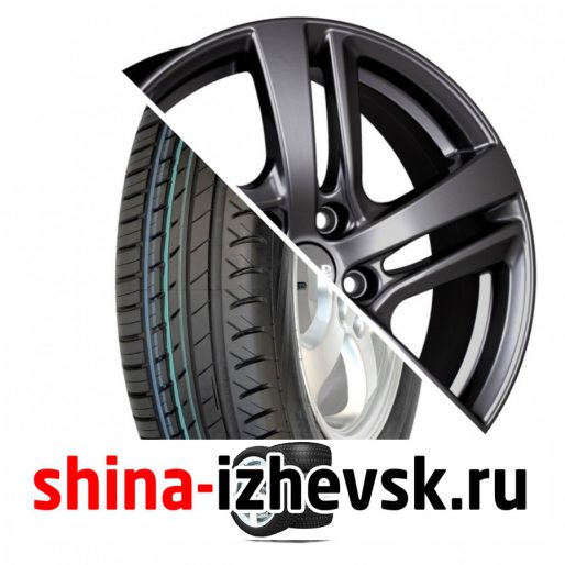 Колесо в сборе Viatti Strada (V-130) 215/55 R17 V 94 + СКАД Сеул 6.5xR17 5×114.3 ET48 DIA67.1 Черно-серый цвет с перламутровыми оттенками в Ижевске